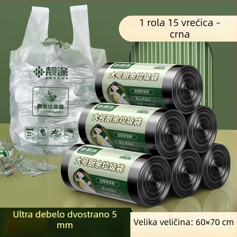 Kuhinjska vrećica za otpad, ručno nošenje, debela, velika veličina, za mokri kuhinjski otpad