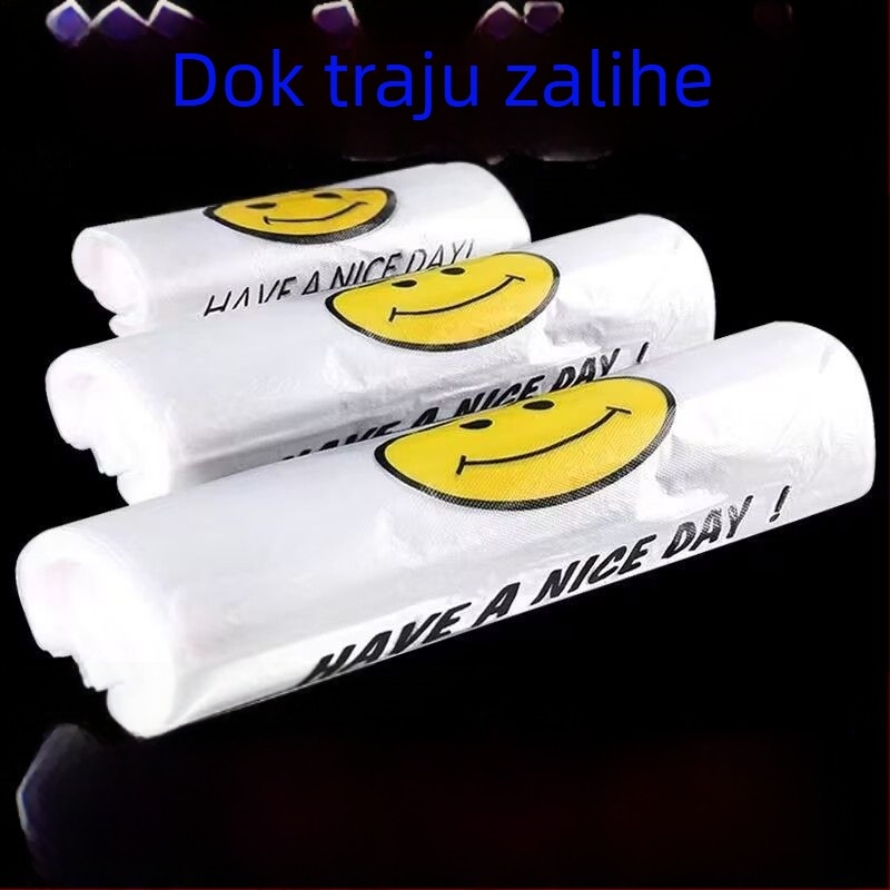 Plastična vrećica sa smeškom, debela, prehrambene kvalitete, za kupovinu i dostavu hrane