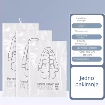 Vakumska kompresijska torba za pohranu jakni, viseći tip, organizator garderobe
