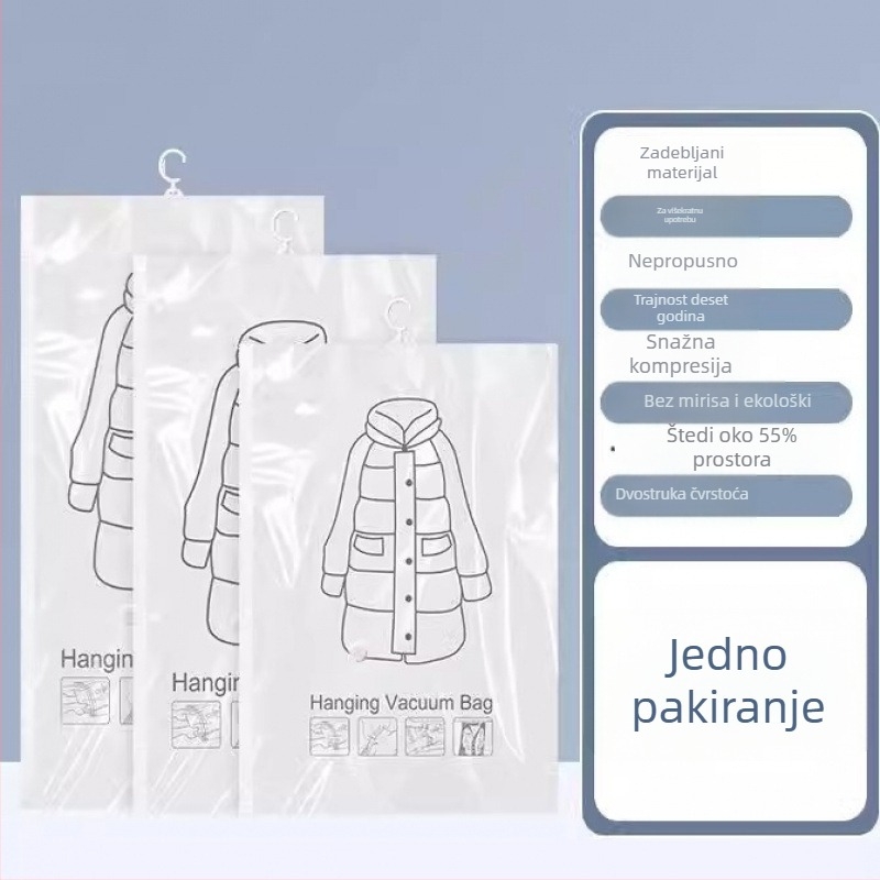 Vakumska kompresijska torba za pohranu jakni, viseći tip, organizator garderobe