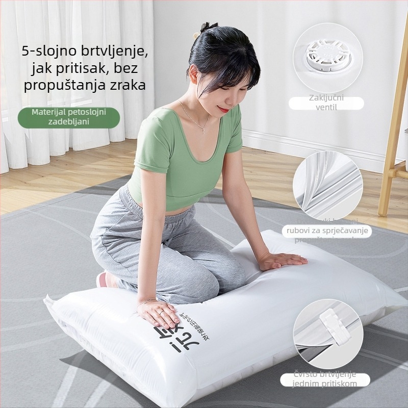 Vakuumske kompresijske vreće za odjeću i pokrivače, namijenjene deke, odjeći i puffer jakne, s 3D ojačanim dizajnom