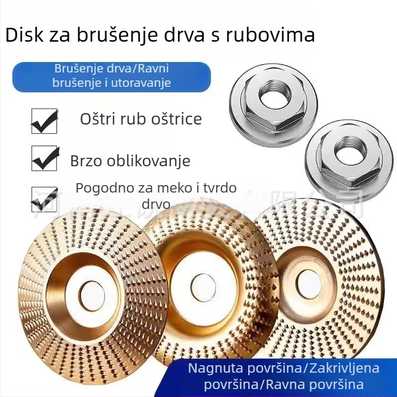 Disk za brušenje i poliranje za kutnu brusilicu, drvoodjelstvo; univerzalni model, visokougljična čelika