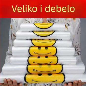 Jednokratne plastične vrećice sa osmijehom, prozirne vrećice za kupovinu i pakiranje, debele
