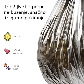 Torba za čišćenje u stilu veste, crna, četiri rolne, izdržljiva, velika vreća za otpad.