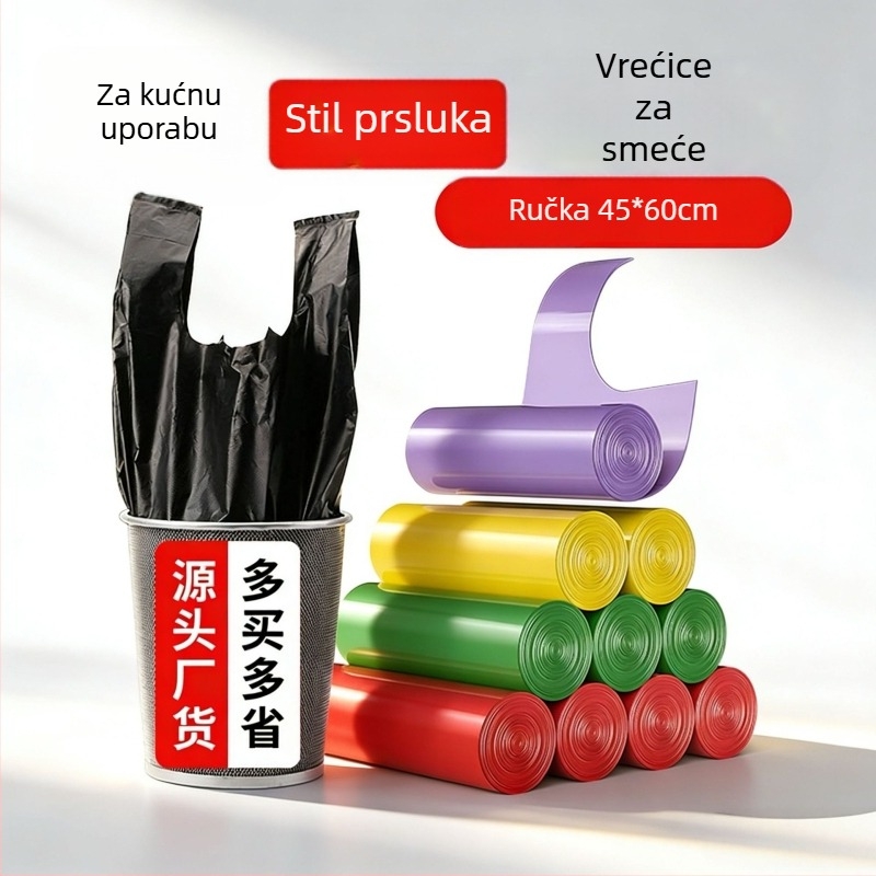 Vrećice za kućanski otpad sa šnurkicom, debeli paket, crne, ekonomsko pakiranje, velike kapacitete