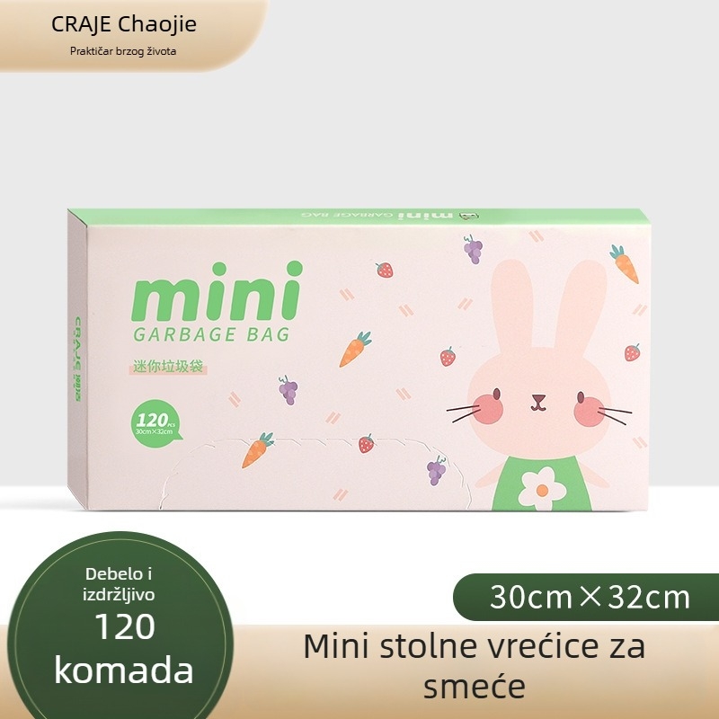 Debljine mini vrećice za otpad na stol – za kuću, ured i studentski dom, kutijasto pakiranje za jednostavno dohvaćanje