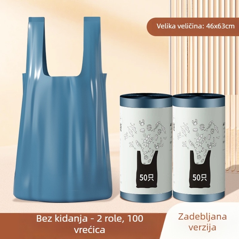 Debele vreće za otpad u kuhinji, stil prsluka, 40×53 cm, otporne na kidanje, veliki kapacitet