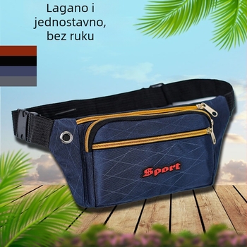 Unisex casual torba preko ramena s velikim kapacitetom, džep za telefon, pogodna za sport i trčanje