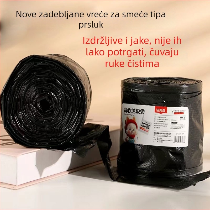 Smeće vreće u stilu prsluka, debeli, crne, 45×55 cm, kućna upotreba, ekonomsko pakiranje