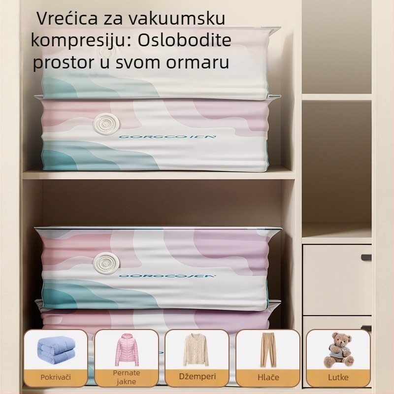 Q.m 3D kompresijske vreće bez pumpe, velike za preseljenje, putovanje i organiziranje odjeće