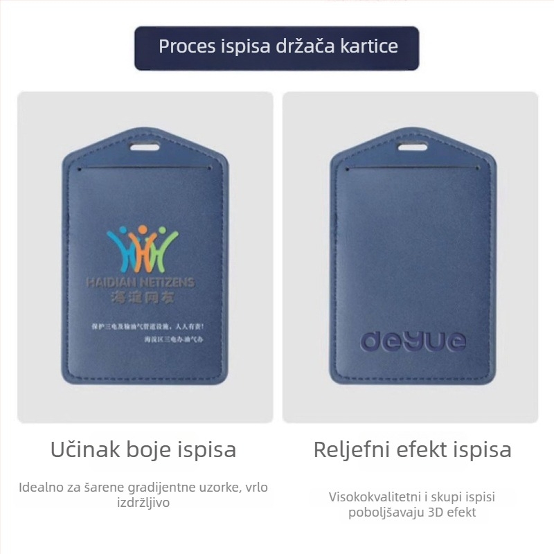 Kožni držač kartica, velik s kaišem – identifikacijska kartica, radna značka i nazivna kartica