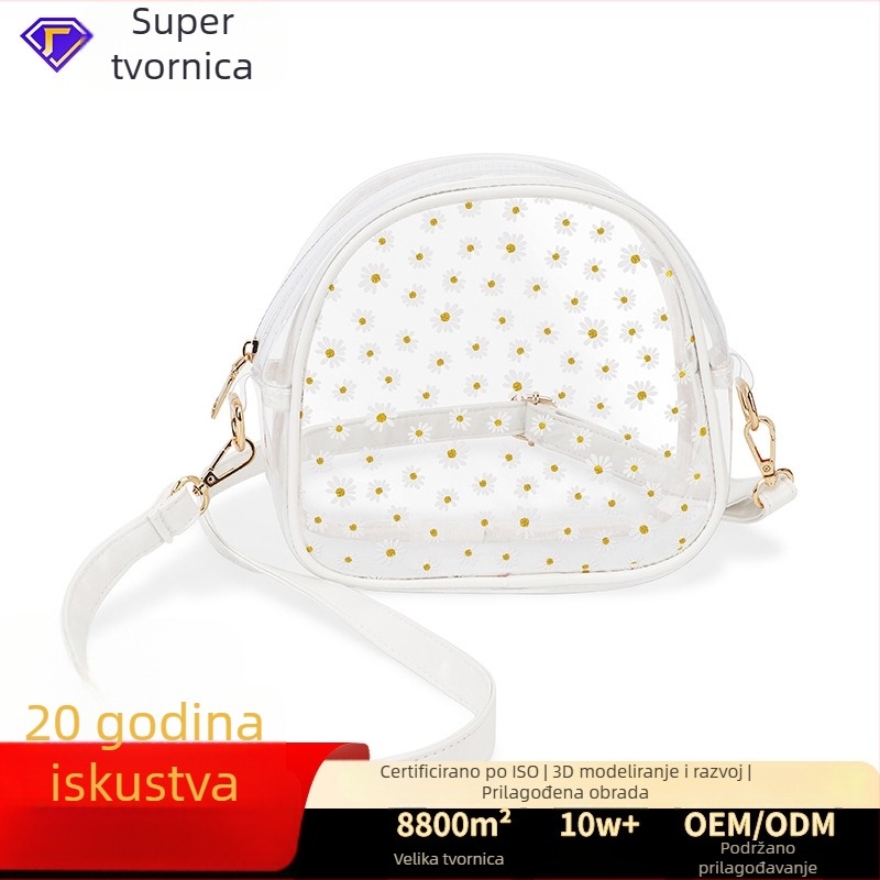 Prozirna ženska PVC crossbody torba za pohranu šminke, mala torba za struk, jednostavan višestruki dizajn