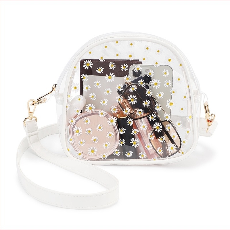 Prozirna ženska PVC crossbody torba za pohranu šminke, mala torba za struk, jednostavan višestruki dizajn