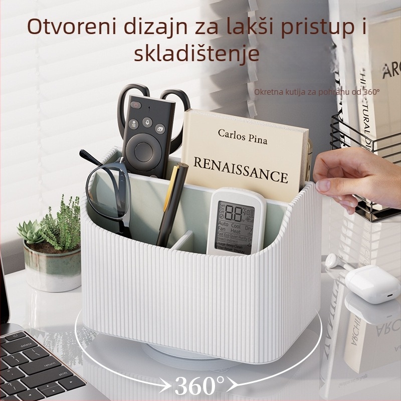 Kutija za stolno spremanje sa podijeljenim pretincima i višenamjenskim držačem za olovke, pogodna za spavaću sobu, studij ili ured — dojam luksuza.