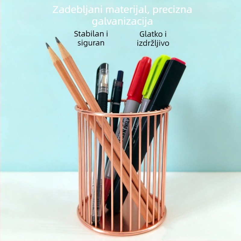 Ručni metalni organizator za stol, nordijskog stila, za kozmetiku i olovke