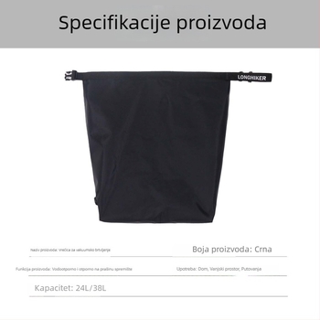 Vakuumska putna kompresijska vreća za odjeću, veliki kapacitet, vodootporna i otporna na prašinu, organizator prtljage