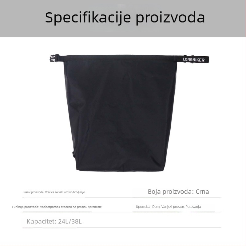 Vakuumska putna kompresijska vreća za odjeću, veliki kapacitet, vodootporna i otporna na prašinu, organizator prtljage