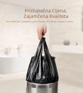 Domaće, ekstra debeli vrećice za smeće, kuhinjske, velike, crne, prenosne, otporne na curenje