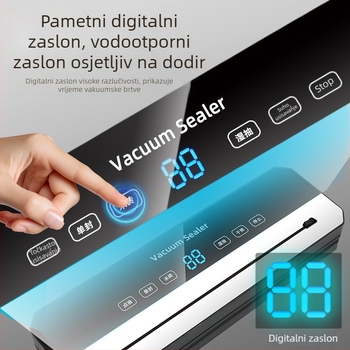 Kućni automatski vakuumski zatvarač za očuvanje hrane, kompaktna prijenosna vakuumski zatvarač za vrećice