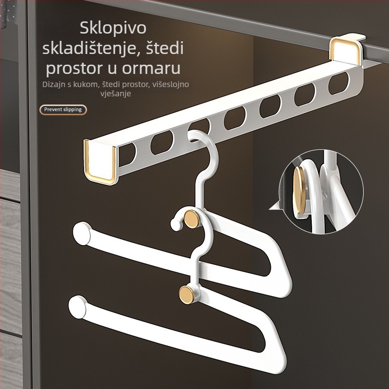 Z-oblik klip za hlače s protukliznim držačem, za ugrađeni sustav pohrane u garderobi