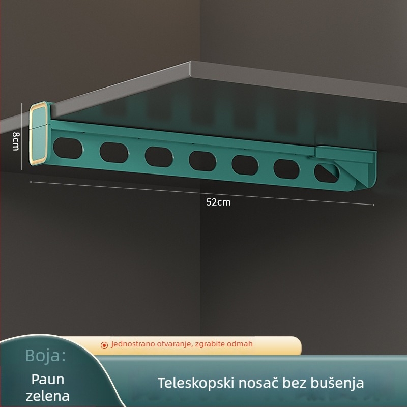 Z-oblik klip za hlače s protukliznim držačem, za ugrađeni sustav pohrane u garderobi