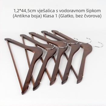 Produžena drvena vješalica za odjeću s površinom koja ne ostavlja tragove, klipse za hlače i stalak za hlače
