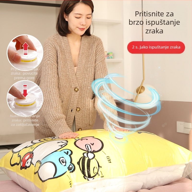 Službeno licencirana vakuumska kompresijska vreća Little Yellow Duck, bez pumpe, za preseljenje odjeće i pohranu deke