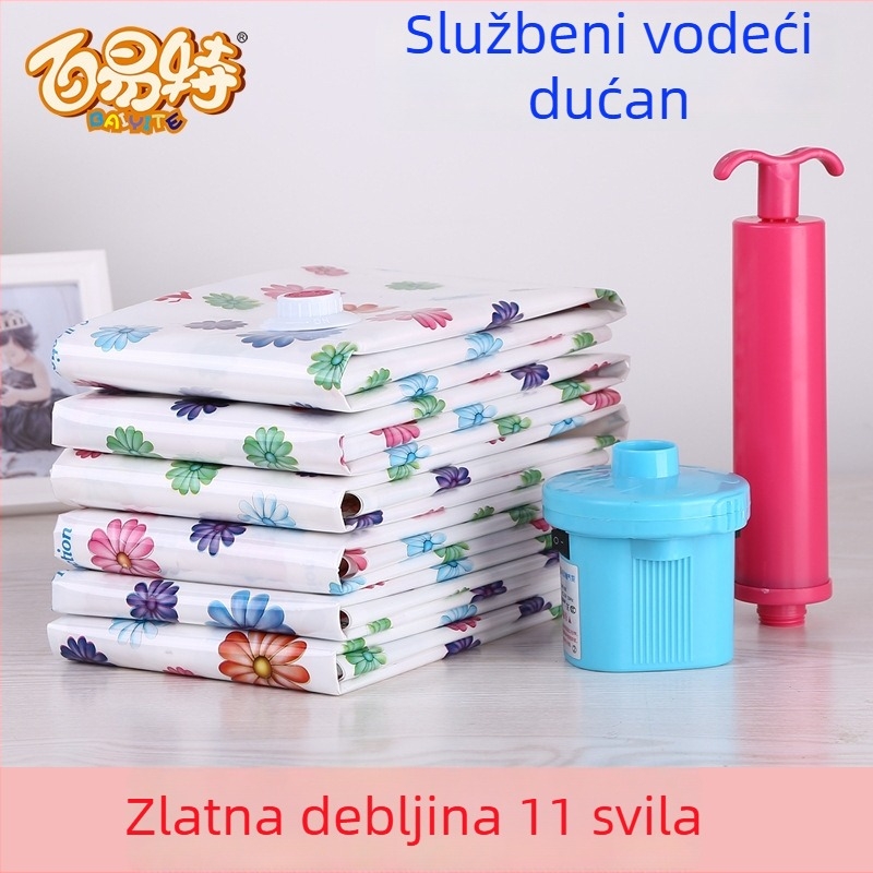 Vakuumska kompresijska vreća, debela, usisnog tipa, bez pumpe, ekstra velika vreća za pohranu deke