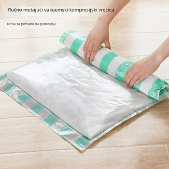 Ručna rola vakuumska kompresijska vreća za putovanja i skladištenje odjeće, tip rolanja, bez pumpe, veličine 35x50, 40x60, 50x70 cm