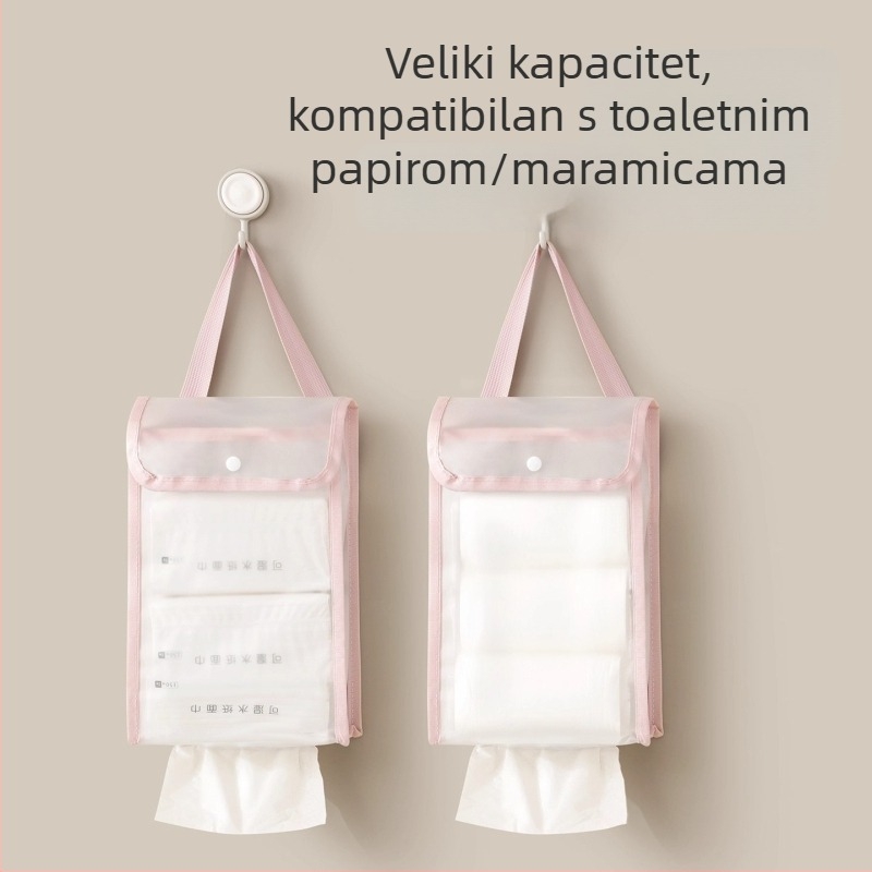 Zidna vodootporna torbica za pohranu papirnatih salveta u kupaonici, velika kapaciteta, višenamjenska