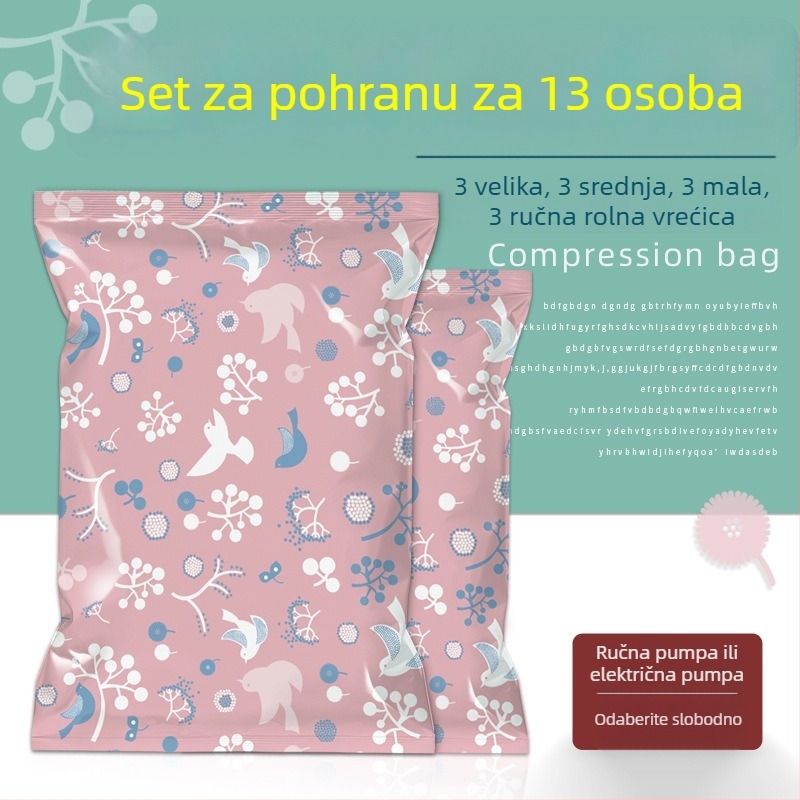 Velika vakuumska vrećica s ručnom pumpom za pohranu pokrivača i odjeće