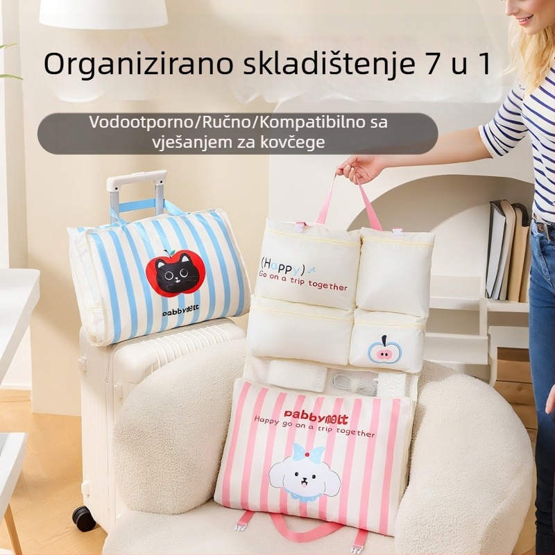 Sedam u jedan putni organizator za prtljagu s pretincima za donje rublje