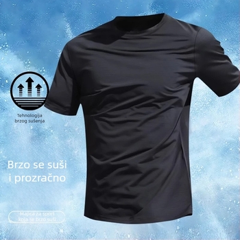 Muška majica kratkih rukava za ljeto, prozračna i brzo sušeća Ice Silk, trening i trčanje