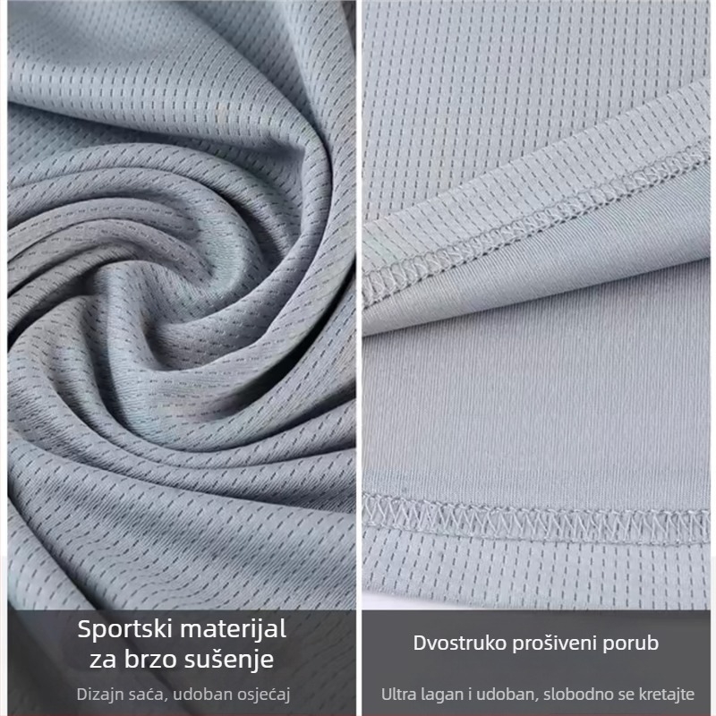 Muška majica kratkih rukava za ljeto, prozračna i brzo sušeća Ice Silk, trening i trčanje