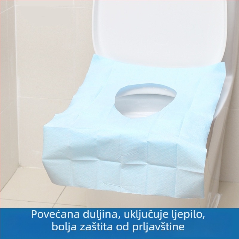Jednokratna podloga za sjedalo WC-a, putno pakiranje, netkano, vodootporno, 40 cm