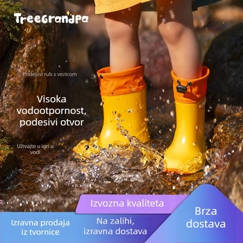 Dječje čizme za kišu, unisex, lagane, vodootporne, protuklizna potplat, za djecu 1–3 godine, srednje visine