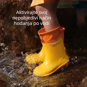 Dječje čizme za kišu, unisex, lagane, vodootporne, protuklizna potplat, za djecu 1–3 godine, srednje visine