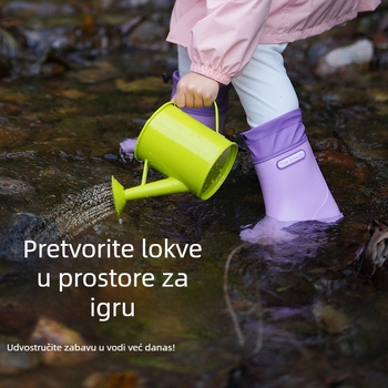 Dječje čizme za kišu, unisex, lagane, vodootporne, protuklizna potplat, za djecu 1–3 godine, srednje visine