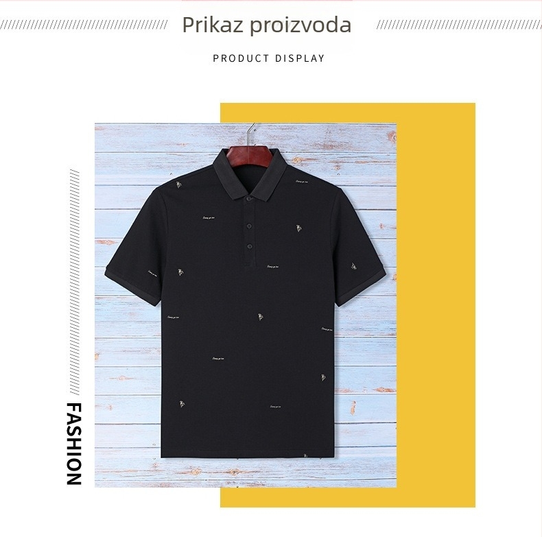 Majica polo s kratkim rukavima od pamuka, jednostavan ljetni muški komad, velika veličina, majica s natpisom slovima, Pima pamuk