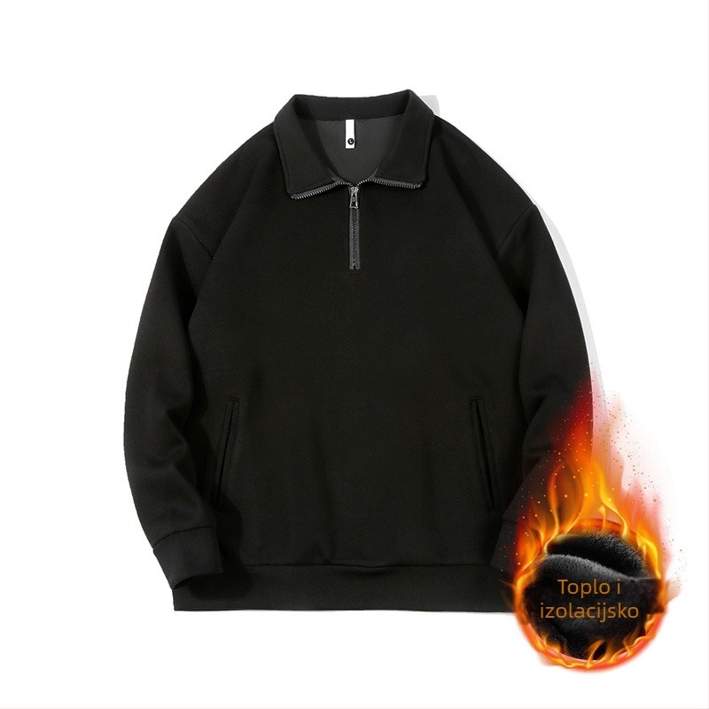 Muška jesen-zimska polo jakna, slobodnog kroja, stojeći ovratnik, flis podstava, teška, američki stil