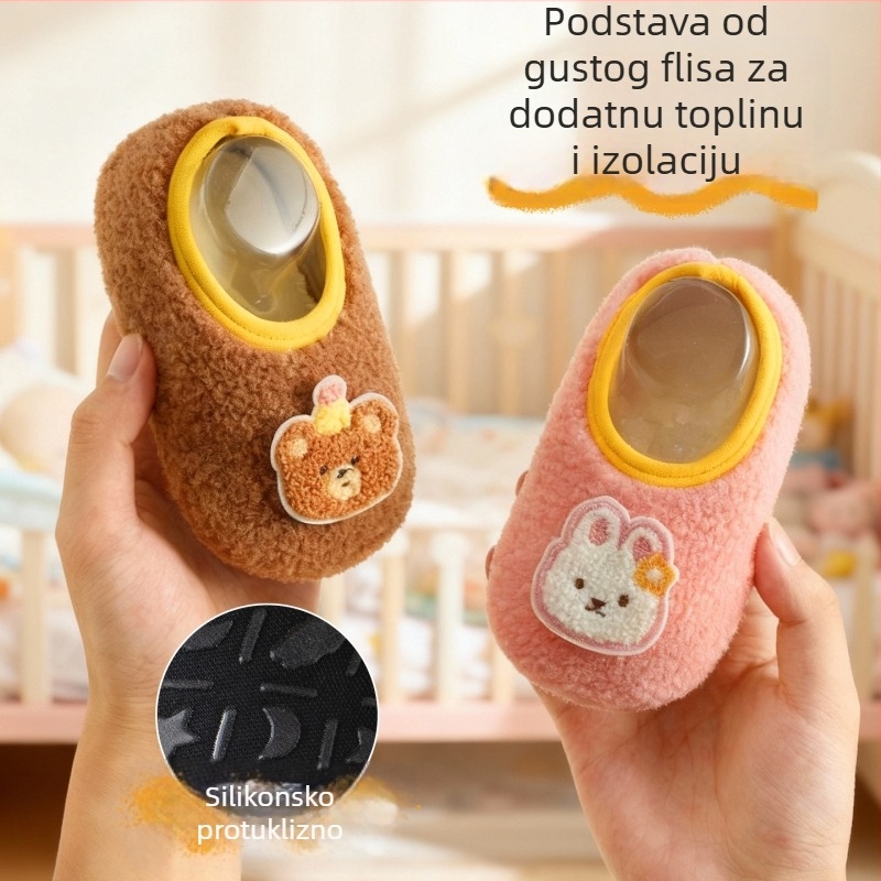 Dječje podne čarape za dom s debelim flecem, protuklizne cipelice za učenje hodanja