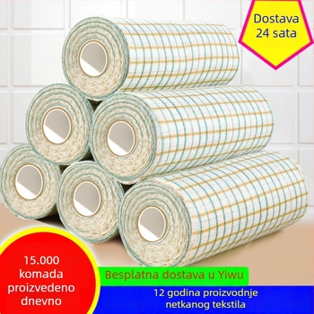 Jednokratne kuhinjske krpe za mokro i suho čišćenje, ekstra velika rolna, karirani uzorak, u kutiji
