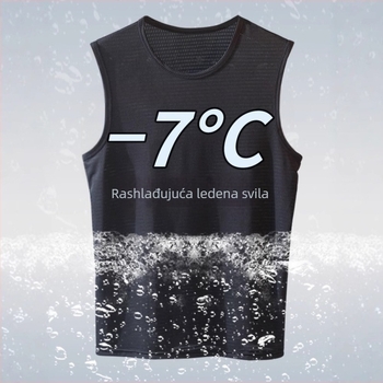 Muški bez rukava top od ice silk za ljeta, lagan, prozračan, mrežasti materijal, brzo suši, udoban kroj
