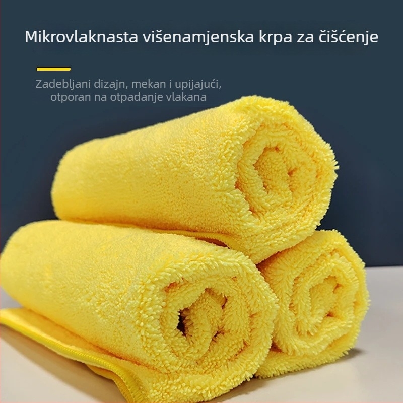 Žuta mikrovlaknena krpa za kuhinju, apsorbirajuća, višenamjenska krpa za brisanje površina, stakla, podova i automobila