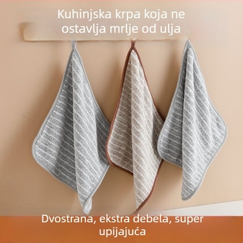 Krpa za suđe od bambusovog ugljena, upija vodu, uklanja masnoću, bez dlačica, debela