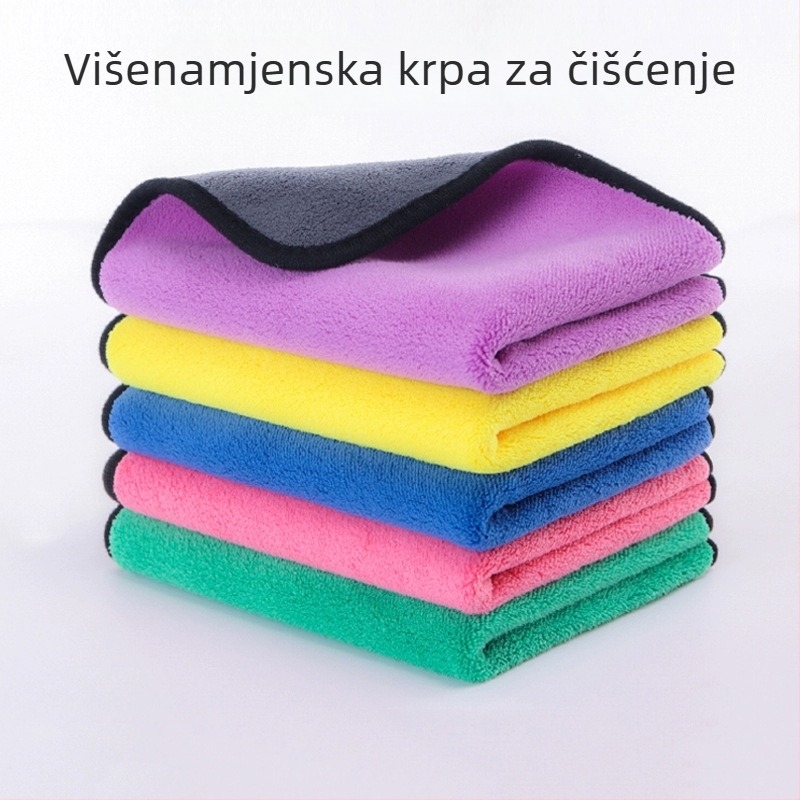 Dvobojna krpa od mikrovlakana za kuhinju, upija vodu – krpa za suđe, čišćenje u uredu, pranje auta