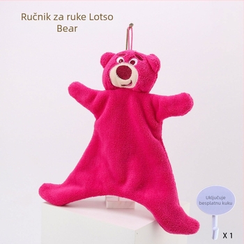 Kuhinjska krpa za ruke s visećim dizajnom, upijajuća, bez dlaka, slatki cartoon coral velvet uzorak, brzo sušenje, mali kvadratni ručnik