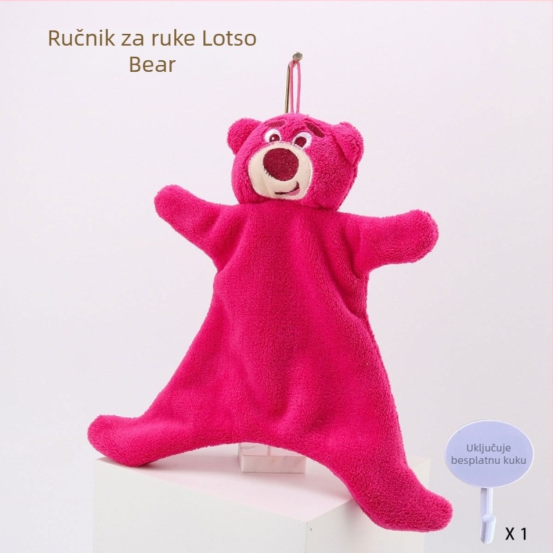 Kuhinjska krpa za ruke s visećim dizajnom, upijajuća, bez dlaka, slatki cartoon coral velvet uzorak, brzo sušenje, mali kvadratni ručnik