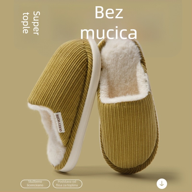Pamučne papuče za dom s debelim podom i visokim petama, protuklizne, tople za jesen-zimu, za parove