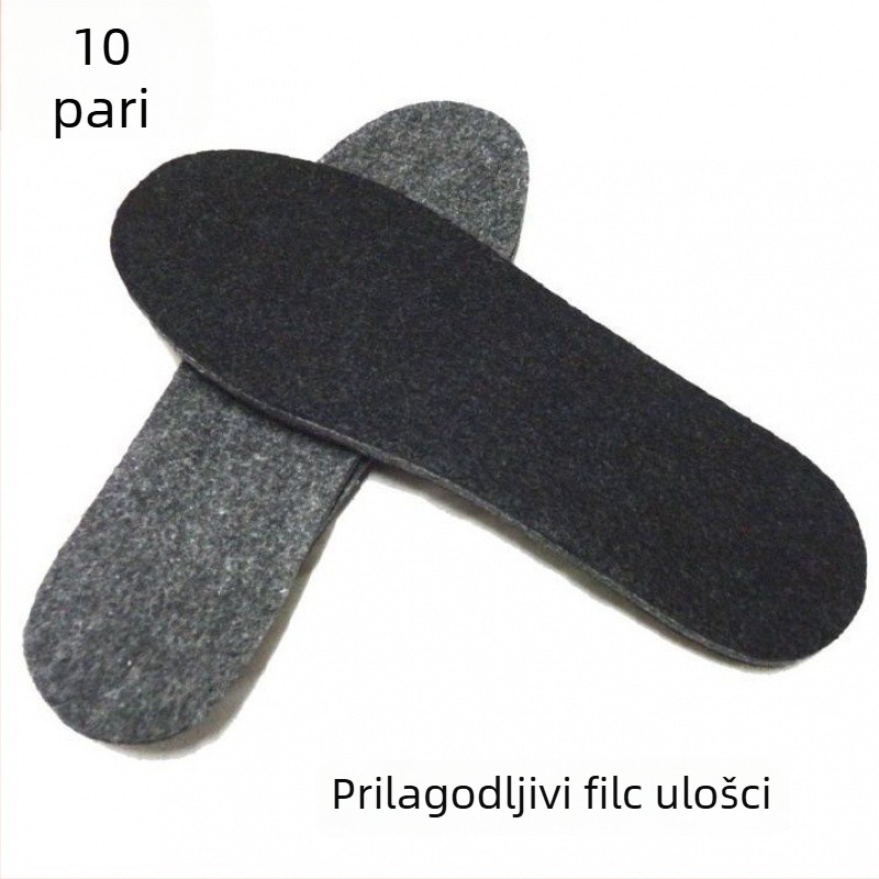 Filc ulošci za obuće za muškarce i žene, upijaju znoj, antibakterijski, prozračni, debeli pamučni ulošci za zimu